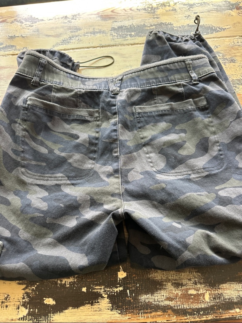 Democracy Blue Camo Pull-On Ankle Cargo Jeans - Picture 5 of 5